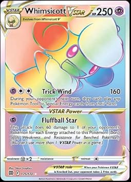 Brilliant Stars - Secret Rare Card - Pokemon Whimsicott VSTAR - 175/172 Brilliant Stars - Secret Rare Card - Pokemon Whimsicott VSTAR - 175/172